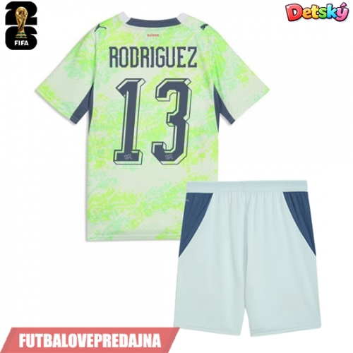 Lacne Dětský Futbalové dres Švajčiarsko Ricardo Rodriguez #13 MS 2026 Krátky Rukáv - Preč (+ trenírky)